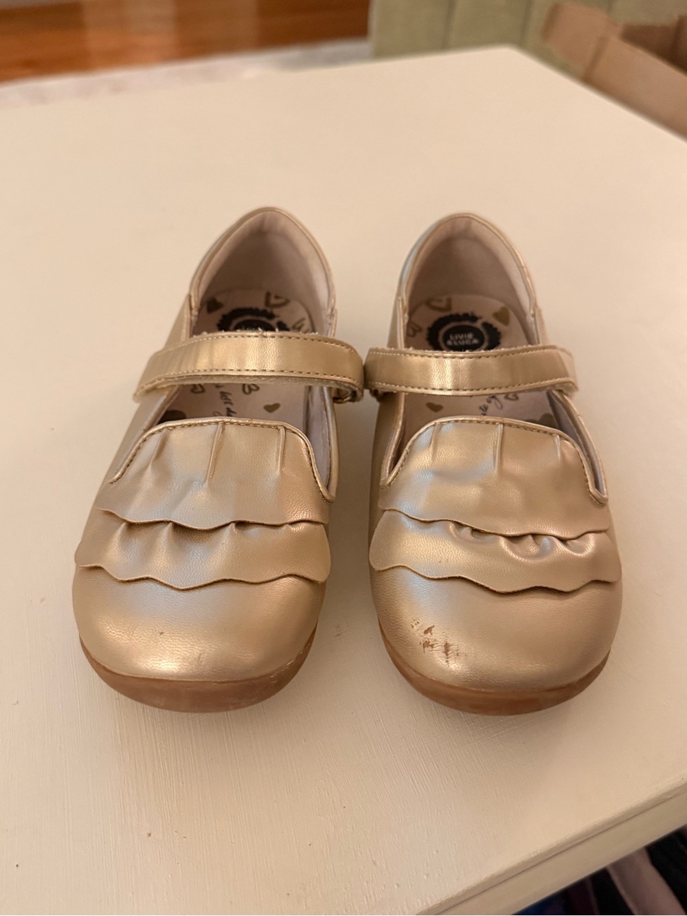Livie & Luca Metallic Gold Mary Jane Shoes for Kids